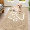 image:imageSmiry Dog Door Mat for Muddy Paws Absorbent Dirt Trapper Non Slip Quick Dry Washable Chenille Mat for Mud Dogs Entry Rug for Indoor and Outdoor 30x20 Inches Dark Grey and WhiteBeige and White