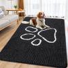 image:imageSmiry Dog Door Mat for Muddy Paws Absorbent Dirt Trapper Non Slip Quick Dry Washable Chenille Mat for Mud Dogs Entry Rug for Indoor and Outdoor 30x20 Inches Dark Grey and WhiteBlack and White