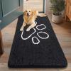 image:imageSmiry Dog Door Mat for Muddy Paws Absorbent Dirt Trapper Non Slip Quick Dry Washable Chenille Mat for Mud Dogs Entry Rug for Indoor and Outdoor 30x20 Inches Dark Grey and WhiteBlack and White