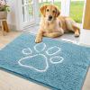 image:imageSmiry Dog Door Mat for Muddy Paws Absorbent Dirt Trapper Non Slip Quick Dry Washable Chenille Mat for Mud Dogs Entry Rug for Indoor and Outdoor 30x20 Inches Dark Grey and WhiteSky Blue and White