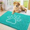 image:imageSmiry Dog Door Mat for Muddy Paws Absorbent Dirt Trapper Non Slip Quick Dry Washable Chenille Mat for Mud Dogs Entry Rug for Indoor and Outdoor 30x20 Inches Dark Grey and WhiteTurquoise and White