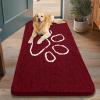 image:imageSmiry Dog Door Mat for Muddy Paws Absorbent Dirt Trapper Non Slip Quick Dry Washable Chenille Mat for Mud Dogs Entry Rug for Indoor and Outdoor 30x20 Inches Dark Grey and WhiteRed and White