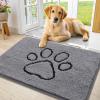image:imageSmiry Dog Door Mat for Muddy Paws Absorbent Dirt Trapper Non Slip Quick Dry Washable Chenille Mat for Mud Dogs Entry Rug for Indoor and Outdoor 30x20 Inches Dark Grey and WhiteGrey and Black