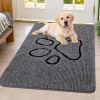 image:imageSmiry Dog Door Mat for Muddy Paws Absorbent Dirt Trapper Non Slip Quick Dry Washable Chenille Mat for Mud Dogs Entry Rug for Indoor and Outdoor 30x20 Inches Dark Grey and WhiteDark Grey and Black