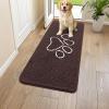 image:imageSmiry Dog Door Mat for Muddy Paws Absorbent Dirt Trapper Non Slip Quick Dry Washable Chenille Mat for Mud Dogs Entry Rug for Indoor and Outdoor 30x20 Inches Dark Grey and WhiteBrown and White