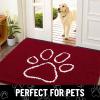 image:imageSmiry Dog Door Mat for Muddy Paws Absorbent Dirt Trapper Non Slip Quick Dry Washable Chenille Mat for Mud Dogs Entry Rug for Indoor and Outdoor 30x20 Inches Dark Grey and WhiteRed and White