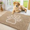 image:imageSmiry Dog Door Mat for Muddy Paws Absorbent Dirt Trapper Non Slip Quick Dry Washable Chenille Mat for Mud Dogs Entry Rug for Indoor and Outdoor 30x20 Inches Dark Grey and WhiteBeige and White