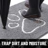 image:imageSmiry Dog Door Mat for Muddy Paws Absorbent Dirt Trapper Non Slip Quick Dry Washable Chenille Mat for Mud Dogs Entry Rug for Indoor and Outdoor 30x20 Inches Dark Grey and WhiteGrey and White