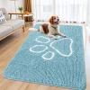 image:imageSmiry Dog Door Mat for Muddy Paws Absorbent Dirt Trapper Non Slip Quick Dry Washable Chenille Mat for Mud Dogs Entry Rug for Indoor and Outdoor 30x20 Inches Dark Grey and WhiteSky Blue and White