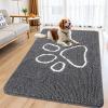 image:imageSmiry Dog Door Mat for Muddy Paws Absorbent Dirt Trapper Non Slip Quick Dry Washable Chenille Mat for Mud Dogs Entry Rug for Indoor and Outdoor 30x20 Inches Dark Grey and WhiteDark Grey and White