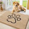 image:imageSmiry Dog Door Mat for Muddy Paws Absorbent Dirt Trapper Non Slip Quick Dry Washable Chenille Mat for Mud Dogs Entry Rug for Indoor and Outdoor 30x20 Inches Dark Grey and WhiteBeige and Black