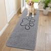 image:imageSmiry Dog Door Mat for Muddy Paws Absorbent Dirt Trapper Non Slip Quick Dry Washable Chenille Mat for Mud Dogs Entry Rug for Indoor and Outdoor 30x20 Inches Dark Grey and WhiteGrey and Black
