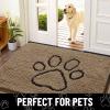 image:imageSmiry Dog Door Mat for Muddy Paws Absorbent Dirt Trapper Non Slip Quick Dry Washable Chenille Mat for Mud Dogs Entry Rug for Indoor and Outdoor 30x20 Inches Dark Grey and WhiteCamel and Black
