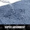 image:imageSmiry Dog Door Mat for Muddy Paws Absorbent Dirt Trapper Non Slip Quick Dry Washable Chenille Mat for Mud Dogs Entry Rug for Indoor and Outdoor 30x20 Inches Dark Grey and WhiteAiry Blue and Black