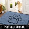 image:imageSmiry Dog Door Mat for Muddy Paws Absorbent Dirt Trapper Non Slip Quick Dry Washable Chenille Mat for Mud Dogs Entry Rug for Indoor and Outdoor 30x20 Inches Dark Grey and WhiteAiry Blue and Black