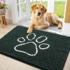 image:imageSmiry Dog Door Mat for Muddy Paws Absorbent Dirt Trapper Non Slip Quick Dry Washable Chenille Mat for Mud Dogs Entry Rug for Indoor and Outdoor 30x20 Inches Dark Grey and WhiteGreen and White