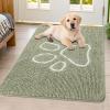 image:imageSmiry Dog Door Mat for Muddy Paws Absorbent Dirt Trapper Non Slip Quick Dry Washable Chenille Mat for Mud Dogs Entry Rug for Indoor and Outdoor 30x20 Inches Dark Grey and WhiteSage Green and White