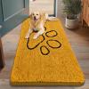 image:imageSmiry Dog Door Mat for Muddy Paws Absorbent Dirt Trapper Non Slip Quick Dry Washable Chenille Mat for Mud Dogs Entry Rug for Indoor and Outdoor 30x20 Inches Dark Grey and WhiteGolden Yellow and Black