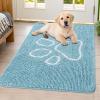 image:imageSmiry Dog Door Mat for Muddy Paws Absorbent Dirt Trapper Non Slip Quick Dry Washable Chenille Mat for Mud Dogs Entry Rug for Indoor and Outdoor 30x20 Inches Dark Grey and WhiteSky Blue and White