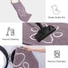 image:imageSmiry Dog Door Mat for Muddy Paws Absorbent Dirt Trapper Non Slip Quick Dry Washable Chenille Mat for Mud Dogs Entry Rug for Indoor and Outdoor 30x20 Inches Dark Grey and WhiteDeep Plum and White