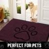 image:imageSmiry Dog Door Mat for Muddy Paws Absorbent Dirt Trapper Non Slip Quick Dry Washable Chenille Mat for Mud Dogs Entry Rug for Indoor and Outdoor 30x20 Inches Dark Grey and WhiteRusset and Black