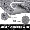 image:imageSmiry Dog Door Mat for Muddy Paws Absorbent Dirt Trapper Non Slip Quick Dry Washable Chenille Mat for Mud Dogs Entry Rug for Indoor and Outdoor 30x20 Inches Dark Grey and WhiteGrey and White
