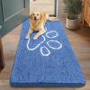 image:imageSmiry Dog Door Mat for Muddy Paws Absorbent Dirt Trapper Non Slip Quick Dry Washable Chenille Mat for Mud Dogs Entry Rug for Indoor and Outdoor 30x20 Inches Dark Grey and WhiteCornflower Blue
