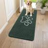 image:imageSmiry Dog Door Mat for Muddy Paws Absorbent Dirt Trapper Non Slip Quick Dry Washable Chenille Mat for Mud Dogs Entry Rug for Indoor and Outdoor 30x20 Inches Dark Grey and WhiteGreen and White
