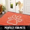 image:imageSmiry Dog Door Mat for Muddy Paws Absorbent Dirt Trapper Non Slip Quick Dry Washable Chenille Mat for Mud Dogs Entry Rug for Indoor and Outdoor 30x20 Inches Dark Grey and WhiteCoral and White