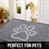 image:imageSmiry Dog Door Mat for Muddy Paws Absorbent Dirt Trapper Non Slip Quick Dry Washable Chenille Mat for Mud Dogs Entry Rug for Indoor and Outdoor 30x20 Inches Dark Grey and WhiteGrey and White