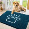 image:imageSmiry Dog Door Mat for Muddy Paws Absorbent Dirt Trapper Non Slip Quick Dry Washable Chenille Mat for Mud Dogs Entry Rug for Indoor and Outdoor 30x20 Inches Dark Grey and WhiteAtlantic Blue and White