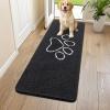 image:imageSmiry Dog Door Mat for Muddy Paws Absorbent Dirt Trapper Non Slip Quick Dry Washable Chenille Mat for Mud Dogs Entry Rug for Indoor and Outdoor 30x20 Inches Dark Grey and WhiteBlack and White