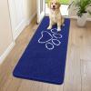 image:imageSmiry Dog Door Mat for Muddy Paws Absorbent Dirt Trapper Non Slip Quick Dry Washable Chenille Mat for Mud Dogs Entry Rug for Indoor and Outdoor 30x20 Inches Dark Grey and WhiteNavy Blue and White