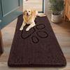 image:imageSmiry Dog Door Mat for Muddy Paws Absorbent Dirt Trapper Non Slip Quick Dry Washable Chenille Mat for Mud Dogs Entry Rug for Indoor and Outdoor 30x20 Inches Dark Grey and WhiteBrown and Black