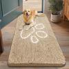 image:imageSmiry Dog Door Mat for Muddy Paws Absorbent Dirt Trapper Non Slip Quick Dry Washable Chenille Mat for Mud Dogs Entry Rug for Indoor and Outdoor 30x20 Inches Dark Grey and WhiteBeige and White