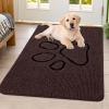 image:imageSmiry Dog Door Mat for Muddy Paws Absorbent Dirt Trapper Non Slip Quick Dry Washable Chenille Mat for Mud Dogs Entry Rug for Indoor and Outdoor 30x20 Inches Dark Grey and WhiteBrown and Black