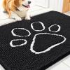 image:imageSmiry Dog Door Mat for Muddy Paws Absorbent Dirt Trapper Non Slip Quick Dry Washable Chenille Mat for Mud Dogs Entry Rug for Indoor and Outdoor 30x20 Inches Dark Grey and WhiteBlack and White