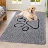 image:imageSmiry Dog Door Mat for Muddy Paws Absorbent Dirt Trapper Non Slip Quick Dry Washable Chenille Mat for Mud Dogs Entry Rug for Indoor and Outdoor 30x20 Inches Dark Grey and WhiteGrey and Black