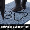 image:imageSmiry Dog Door Mat for Muddy Paws Absorbent Dirt Trapper Non Slip Quick Dry Washable Chenille Mat for Mud Dogs Entry Rug for Indoor and Outdoor 30x20 Inches Dark Grey and WhiteAiry Blue and Black