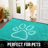image:imageSmiry Dog Door Mat for Muddy Paws Absorbent Dirt Trapper Non Slip Quick Dry Washable Chenille Mat for Mud Dogs Entry Rug for Indoor and Outdoor 30x20 Inches Dark Grey and WhiteTurquoise and White