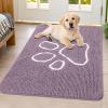 image:imageSmiry Dog Door Mat for Muddy Paws Absorbent Dirt Trapper Non Slip Quick Dry Washable Chenille Mat for Mud Dogs Entry Rug for Indoor and Outdoor 30x20 Inches Dark Grey and WhiteDeep Plum and White