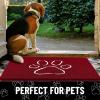 image:imageSmiry Dog Door Mat for Muddy Paws Absorbent Dirt Trapper Non Slip Quick Dry Washable Chenille Mat for Mud Dogs Entry Rug for Indoor and Outdoor 30x20 Inches Dark Grey and WhiteRed and White