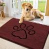 image:imageSmiry Dog Door Mat for Muddy Paws Absorbent Dirt Trapper Non Slip Quick Dry Washable Chenille Mat for Mud Dogs Entry Rug for Indoor and Outdoor 30x20 Inches Dark Grey and WhiteCaramel Russet and Black