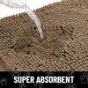image:imageSmiry Dog Door Mat for Muddy Paws Absorbent Dirt Trapper Non Slip Quick Dry Washable Chenille Mat for Mud Dogs Entry Rug for Indoor and Outdoor 30x20 Inches Dark Grey and WhiteCamel and Black