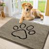 image:imageSmiry Dog Door Mat for Muddy Paws Absorbent Dirt Trapper Non Slip Quick Dry Washable Chenille Mat for Mud Dogs Entry Rug for Indoor and Outdoor 30x20 Inches Dark Grey and WhiteWarm Taupe and Black