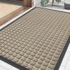 image:imageSmiry Front Door Mat Outside Entrance Beige 295 x 17 and Bathroom Rugs Sets 2 Piece Beige 30 x 20  24 x 16 2 Item Bundle