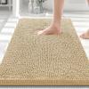 image:imageSmiry Front Door Mat Outside Entrance Beige 295 x 17 and Luxury Chenille Bathroom Rugs Beige 30 x 20 2 Item Bundle