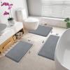 image:imageSmiry Memory Foam Bath Mat 30x20 and 20x20 UShaped Toilet Extra Soft Absorbent Bathroom Rugs Non Slip Bath Rug Runner for Shower Bathroom Floors Dark Grey