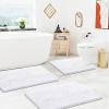 image:imageSmiry Chenille Bathroom Rugs 36x2430x20 and UShaped Toilet Bath Rugs 24x20 Extra Soft and Absorbent Shaggy Bath Mat Machine Washable NonSlip Plush Carpet White