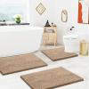 image:imageSmiry Chenille Bathroom Rugs 36x2430x20 and UShaped Toilet Bath Rugs 24x20 Extra Soft and Absorbent Shaggy Bath Mat Machine Washable NonSlip Plush Carpet Beige